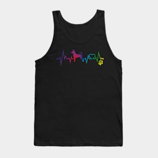 Rat Terrier  Colorful Heartbeat, Heart & Dog Paw Tank Top